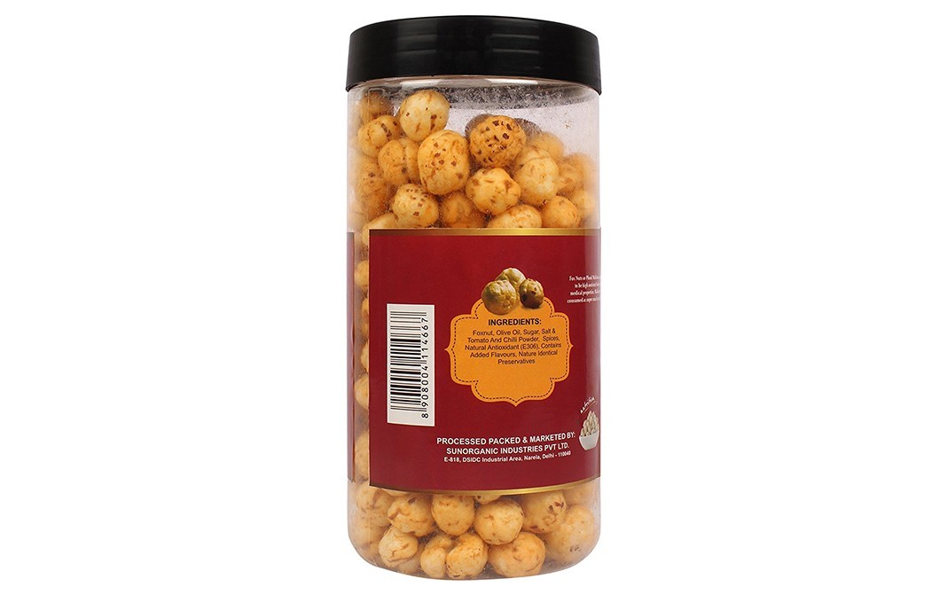 Wonderland Roasted Makhana, Tangy Masala Foxnuts (Roasted in Olive Oil)   Plastic Jar  100 grams